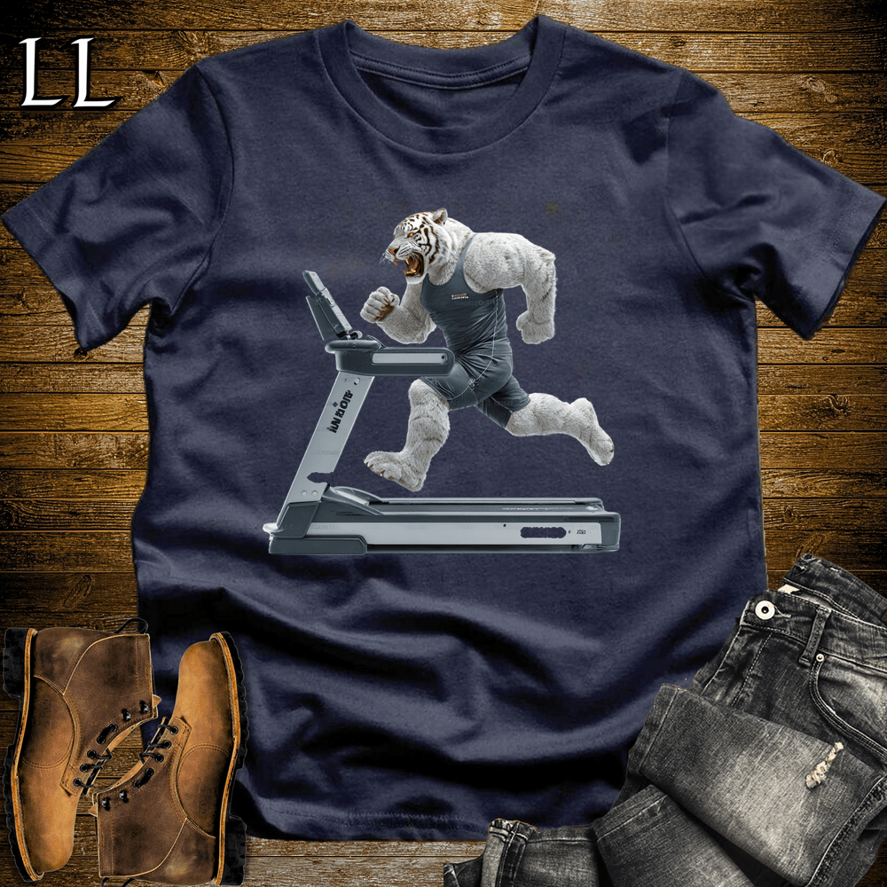 Gym Beast Siberian Tiger Treadmill Navy | Cardio Tee