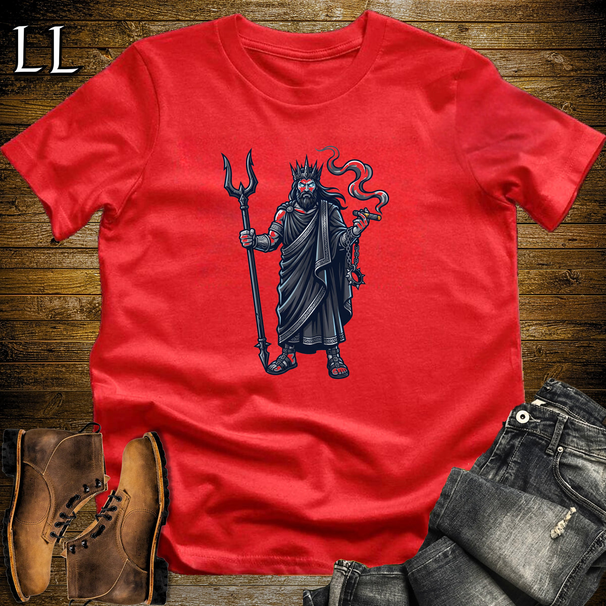 Hades Underworld King Cigar T-Shirt Red | Halloween Cigar Shirt