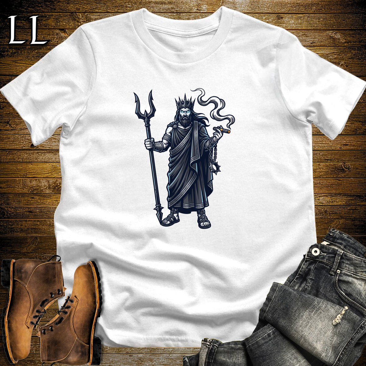Hades Underworld King Cigar T-Shirt White | Halloween Cigar Shirt