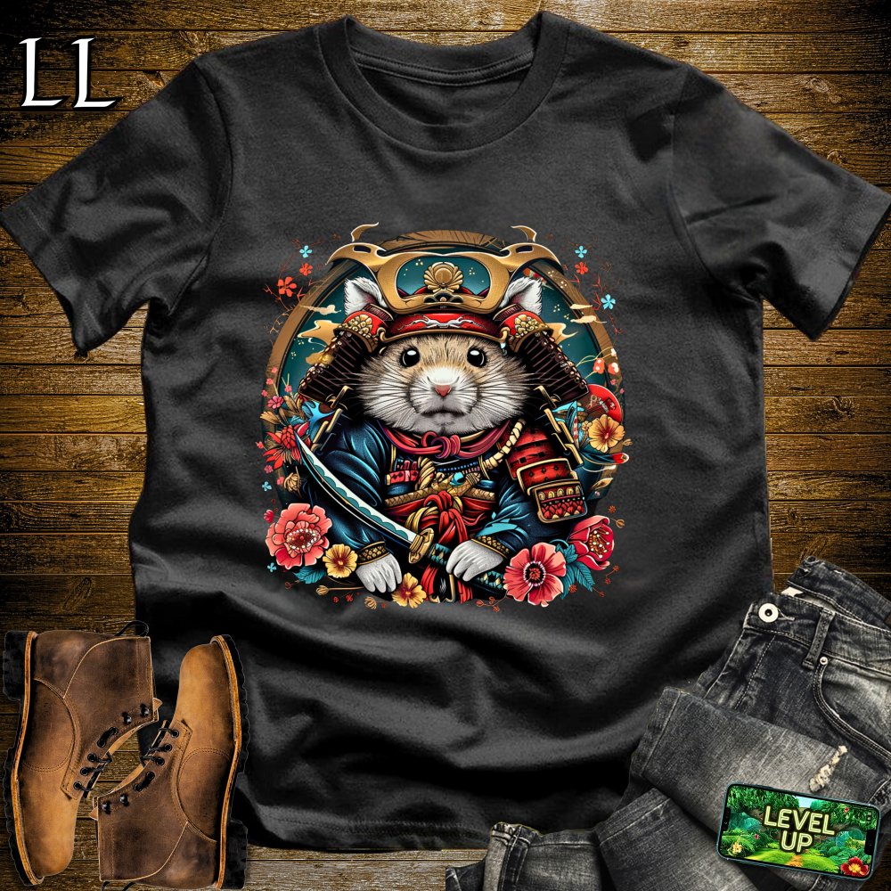 Hamster Samurai White | Tiny Warrior Tee