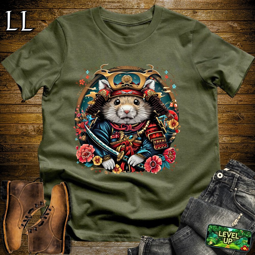 Hamster Samurai Softstyle Tee - Military Green - LegacyLayers