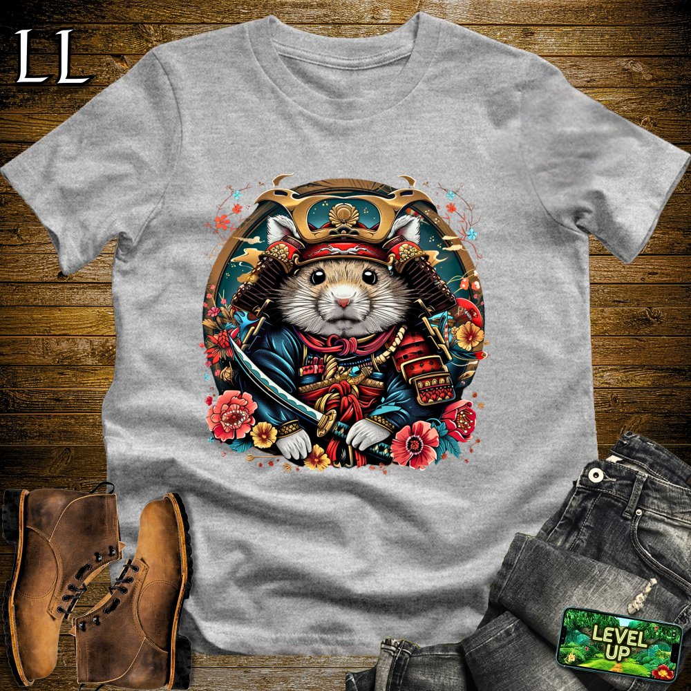 Hamster Samurai Sport Grey | Tiny Warrior Tee