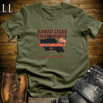 Hawaii Cigar Smoker T-Shirt Military Green | Island Cigar Lover Gift