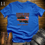 Hawaii Cigar Smoker T-Shirt Royal Blue | Island Cigar Lover Gift