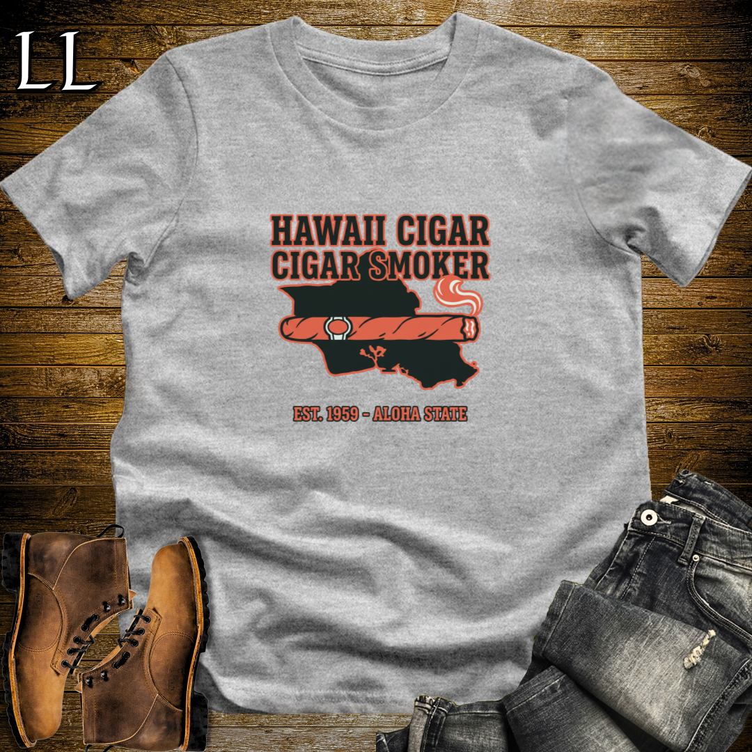 Hawaii Cigar Smoker T-Shirt Sport Grey | Island Cigar Lover Gift