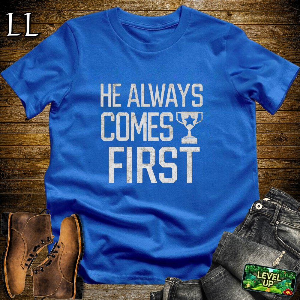 He Always Comes First Softstyle Tee - Royal - LegacyLayers