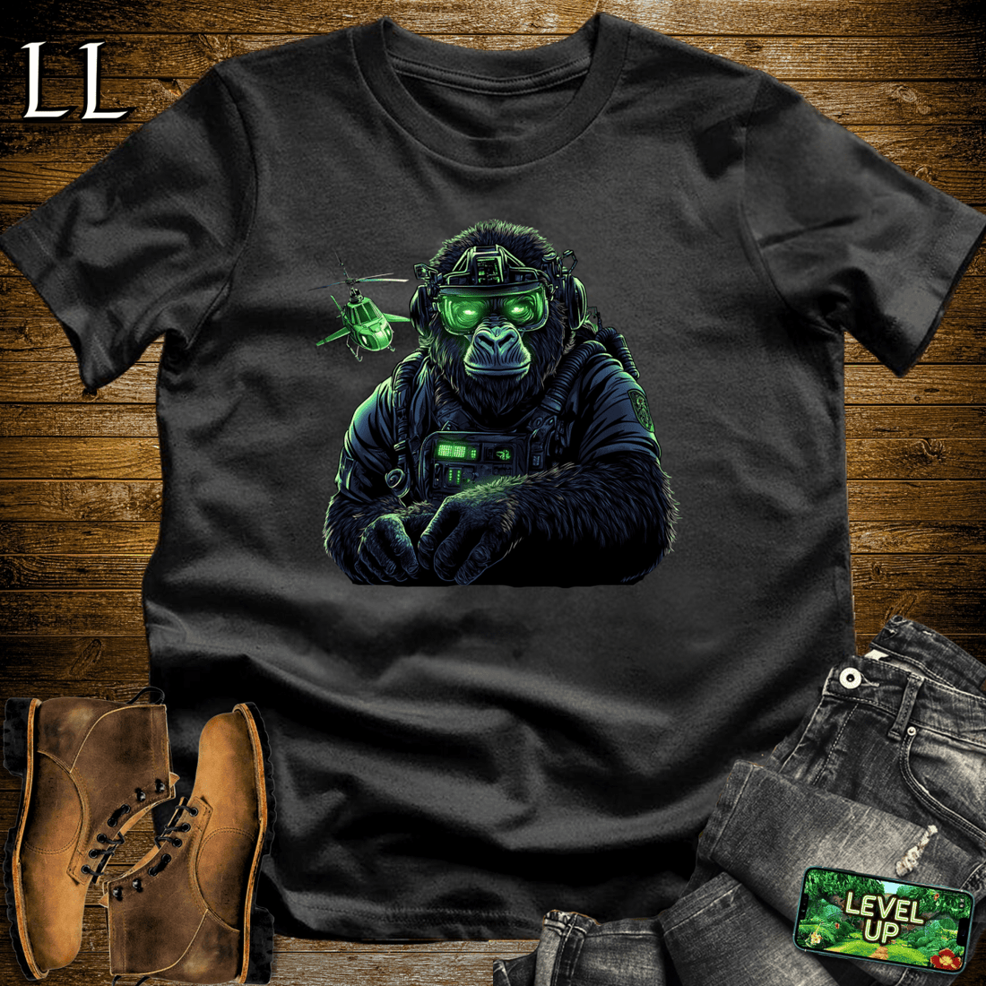 Helicopter Pilot Gorilla Black | Pilot Shirt