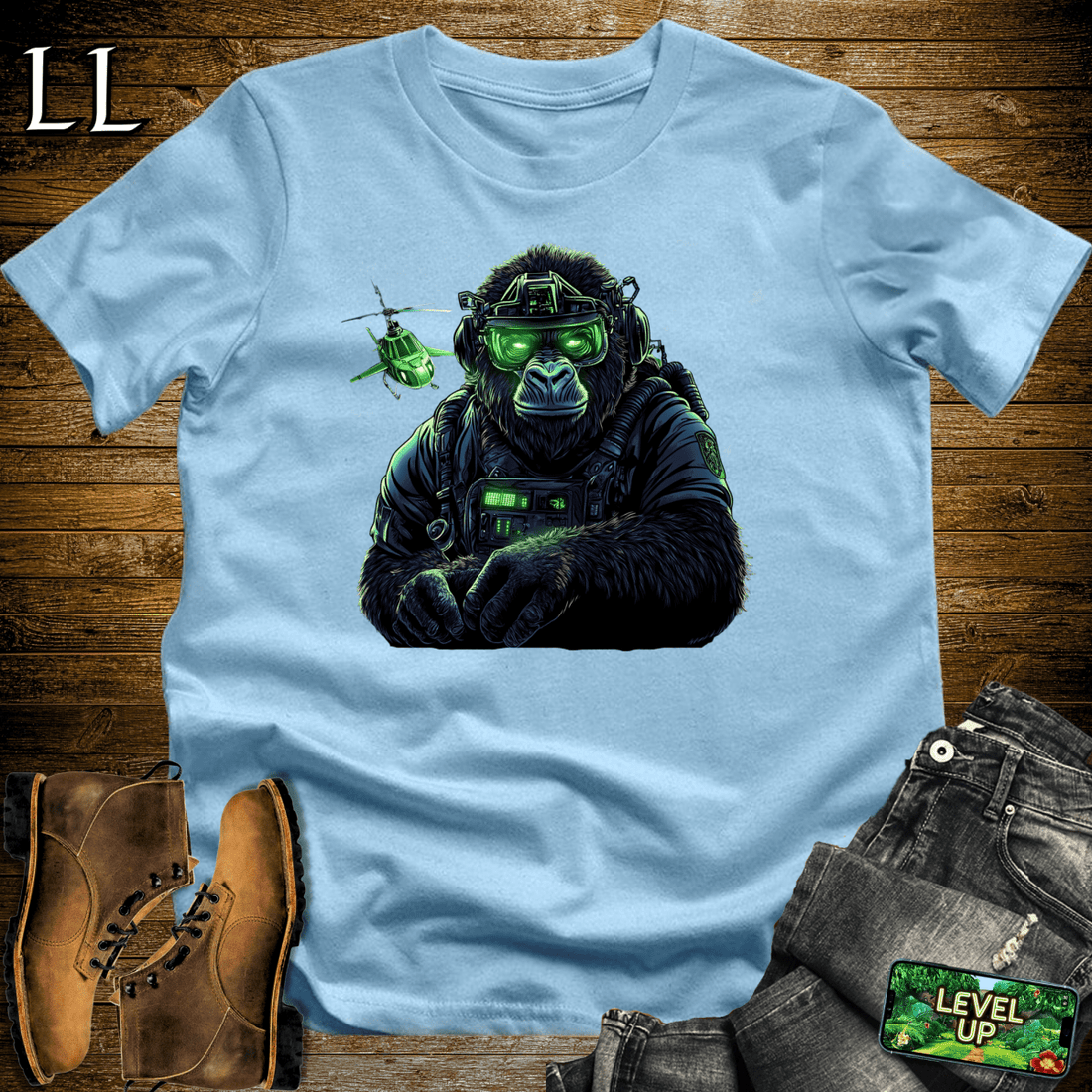 Helicopter Pilot Gorilla Light Blue | Pilot Shirt