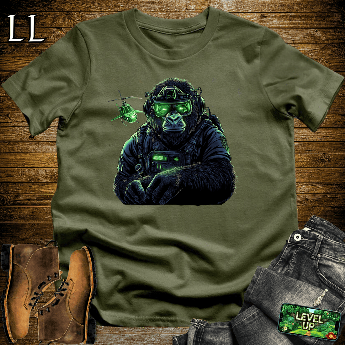 Helicopter Pilot Gorilla Military Green | Pilot Shirt
