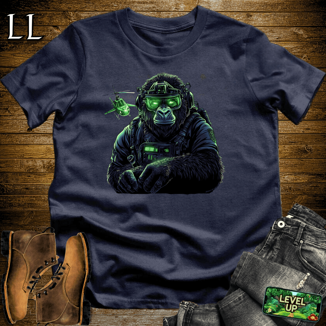 Helicopter Pilot Gorilla Navy | Pilot Shirt