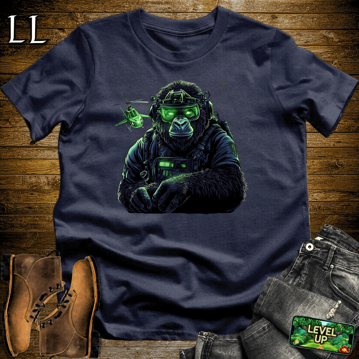 Helicopter Pilot Gorilla Navy | Pilot Shirt