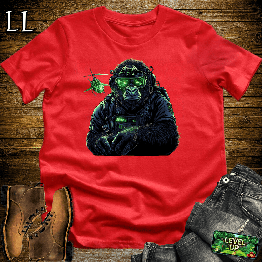 Helicopter Pilot Gorilla Red | Pilot Shirt
