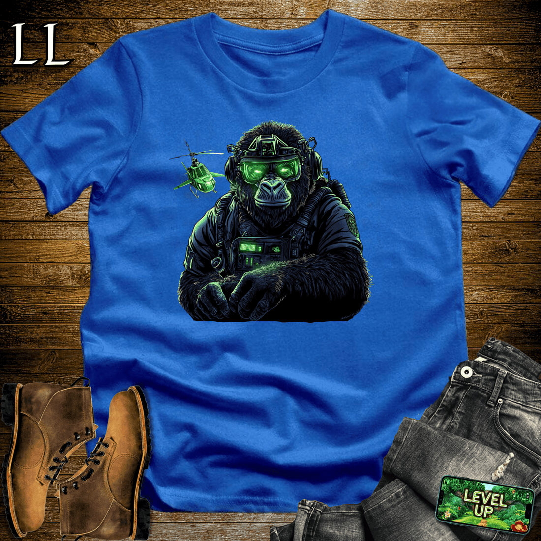 Helicopter Pilot Gorilla Royal Blue | Pilot Shirt