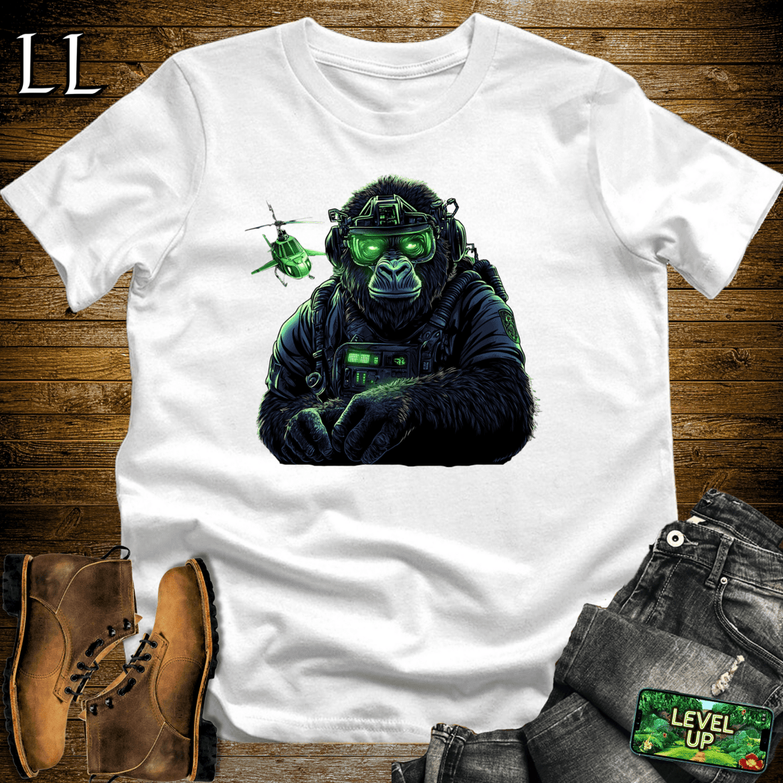Helicopter Pilot Gorilla White | Pilot Shirt
