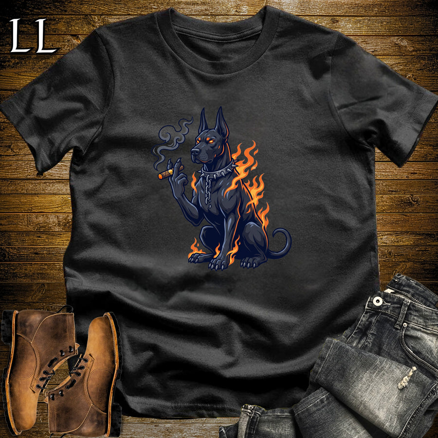 Hellhound Spectral Flame Cigar T-Shirt Black | Halloween Cigar Shirt