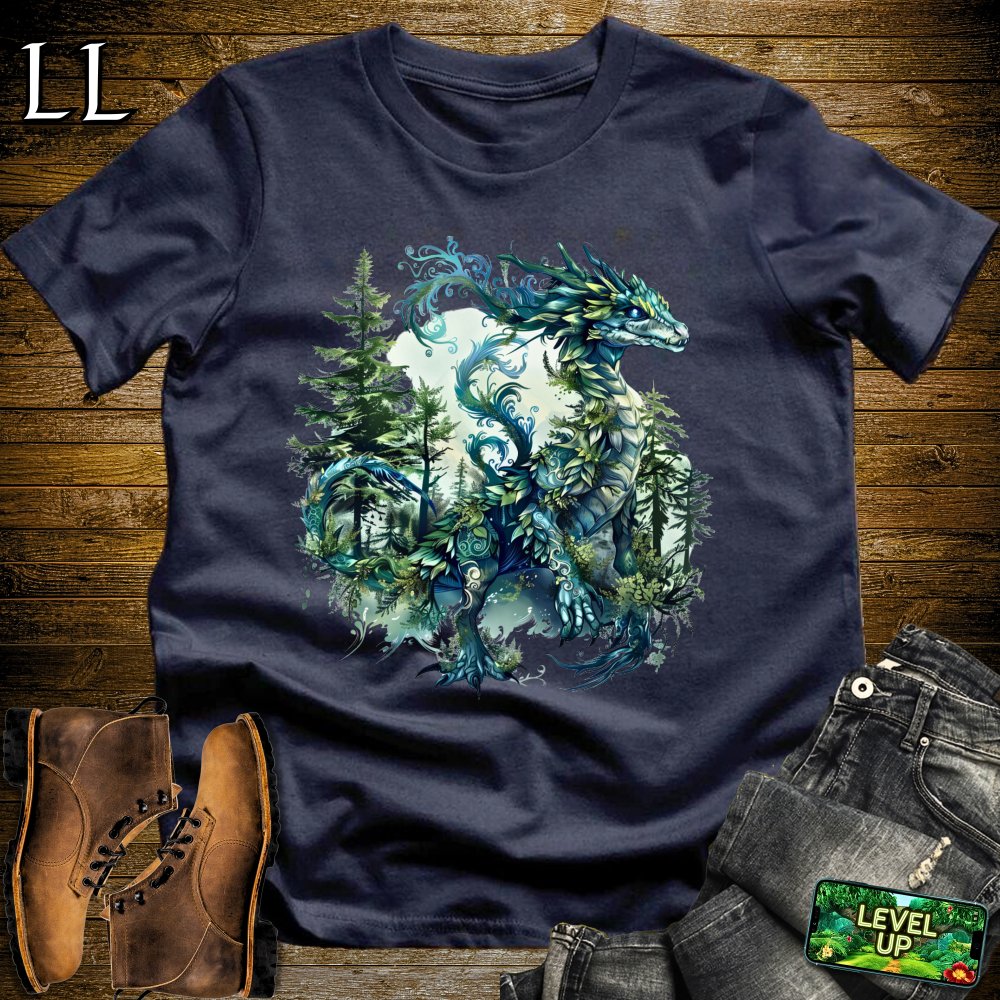 Hiding Forest Dragon Softstyle Tee - Navy - LegacyLayers