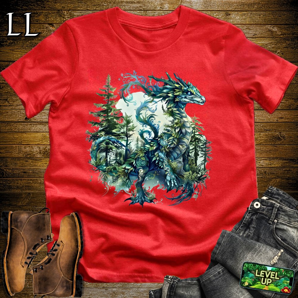 Hiding Forest Dragon Softstyle Tee - Red - LegacyLayers