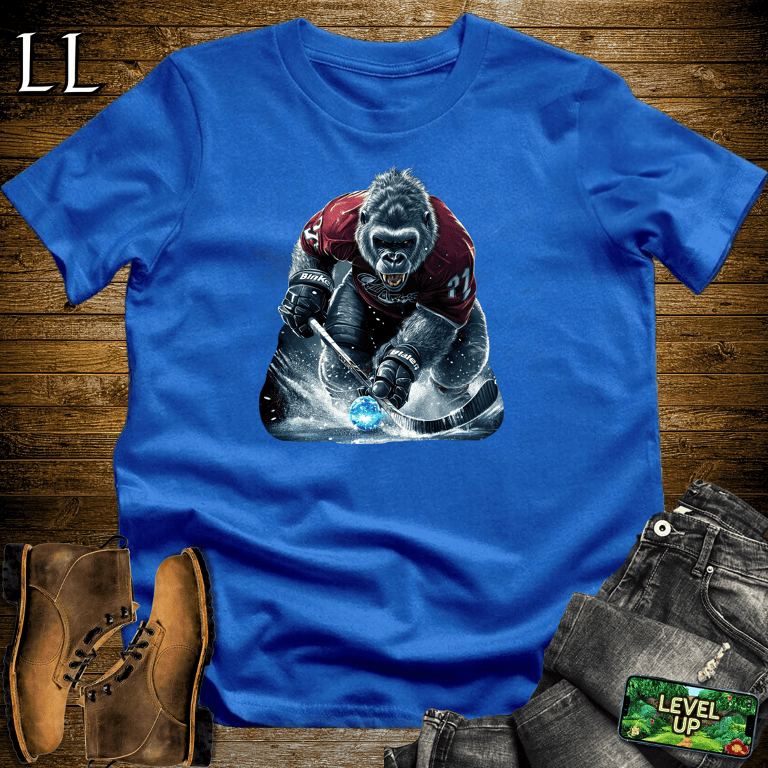 Hockey Gorilla Softstyle Tee Royal | Hockey Player Shirt