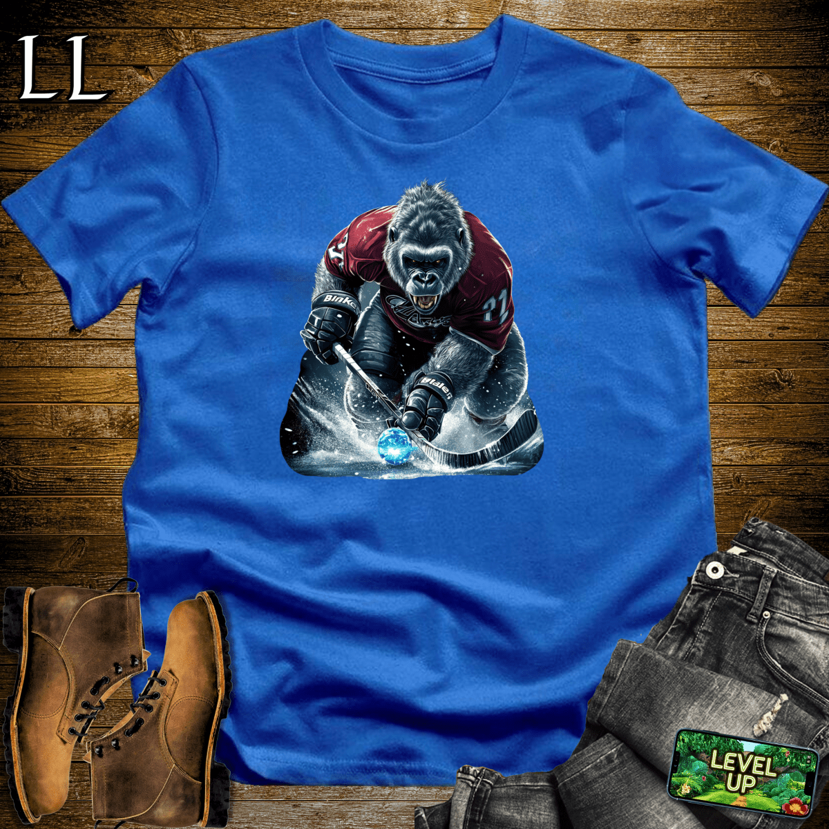 Hockey Gorilla Softstyle Tee - Royal - LegacyLayers