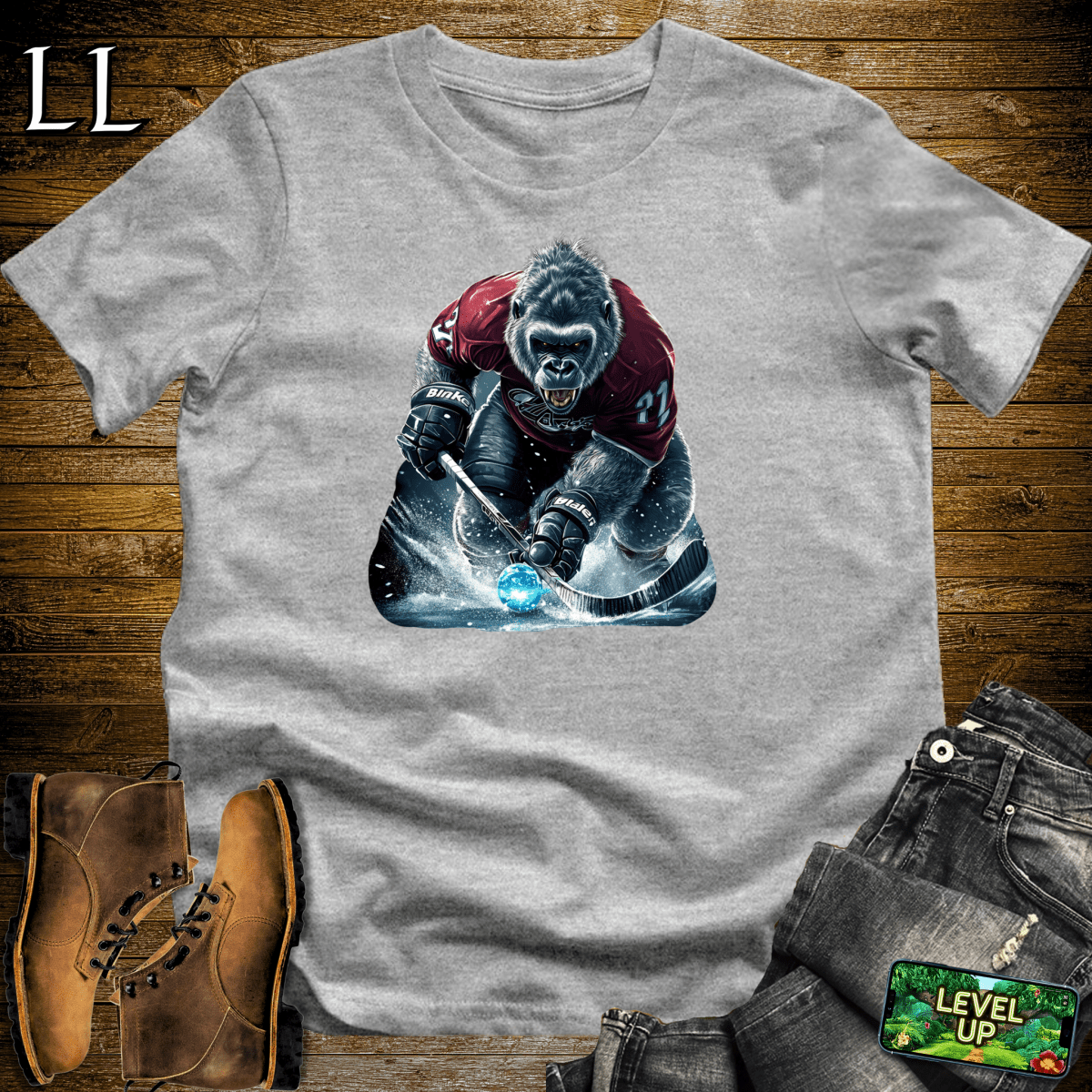 Hockey Gorilla Softstyle Tee - Sport Grey - LegacyLayers