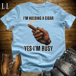 Holding A Cigar Softstyle T-Shirt Light Blue | Cigar Smoker Gift Tee