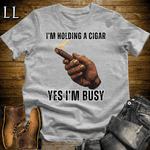Holding A Cigar Softstyle T-Shirt Sport Grey | Cigar Smoker Gift Tee