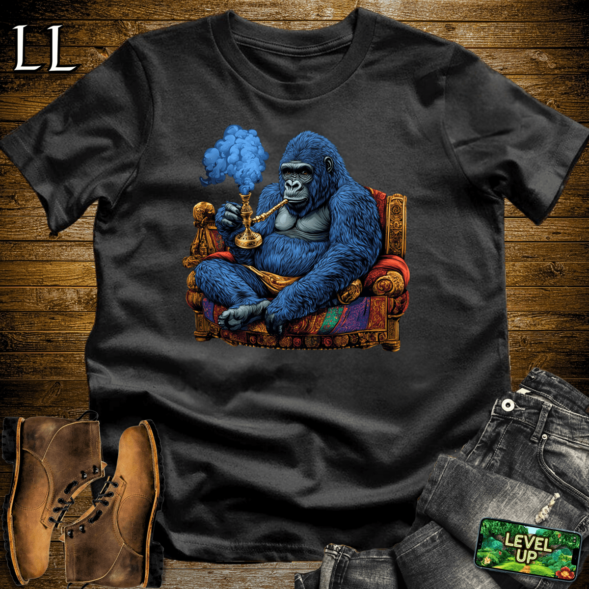 Hookah Gorilla Softstyle Tee - Black - LegacyLayers