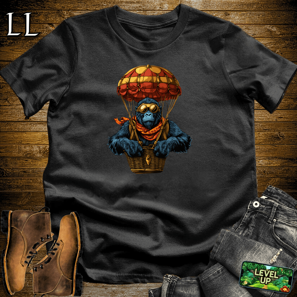 Hot Air Balloon Gorilla Black | Adventure Travel Shirt
