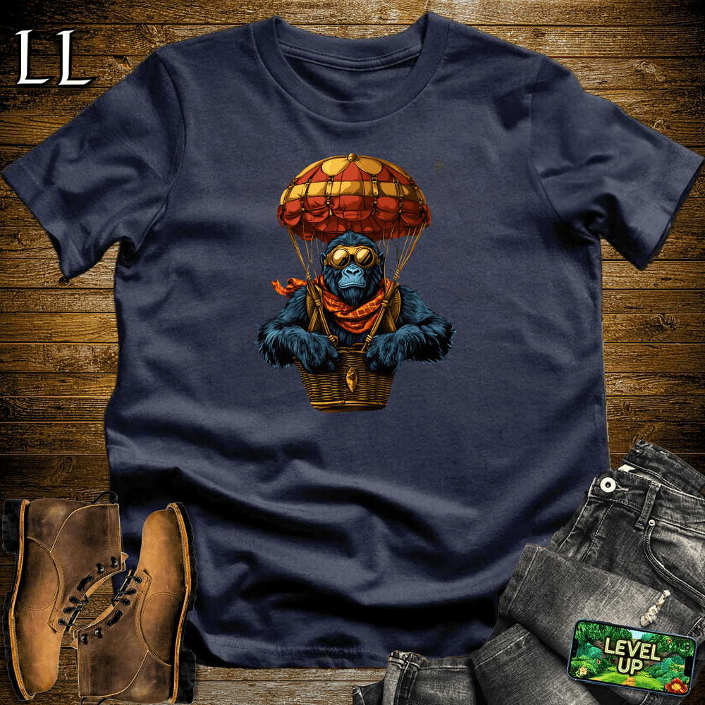 Hot Air Balloon Gorilla Navy | Adventure Travel Shirt
