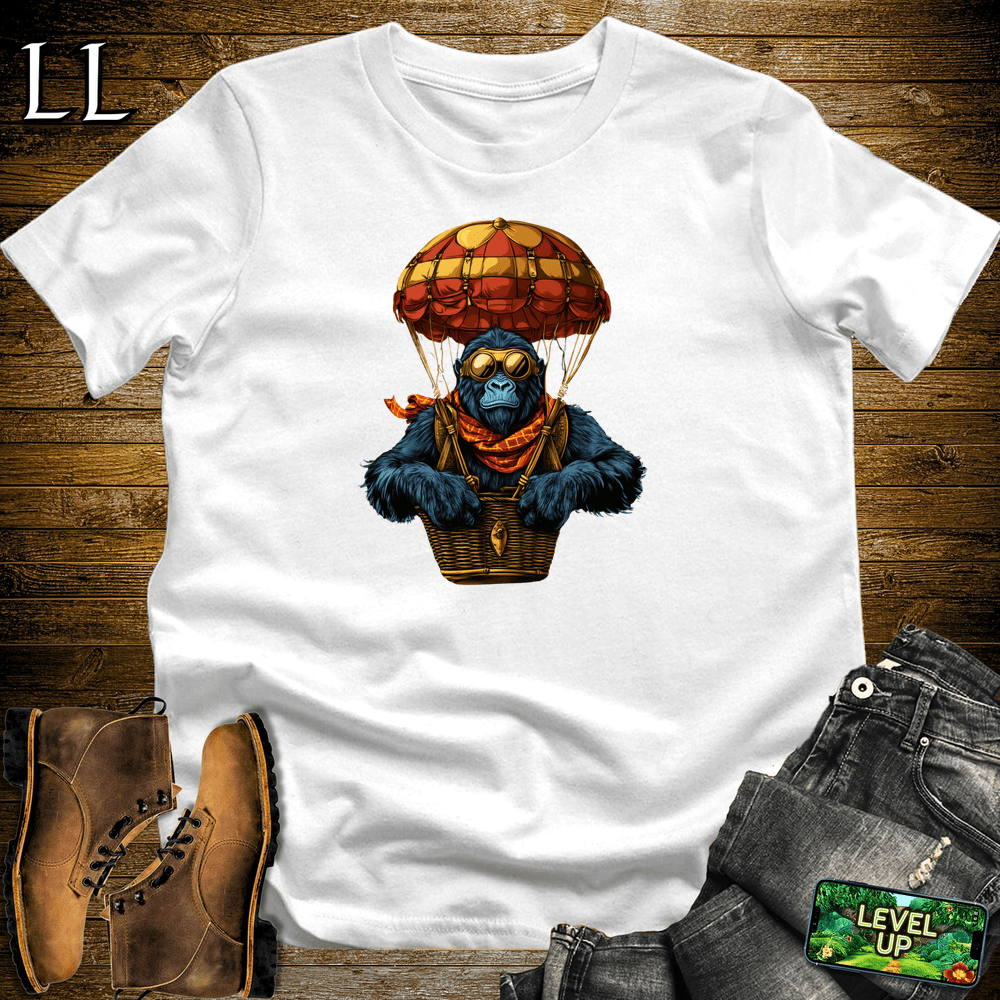 Hot Air Balloon Gorilla White | Adventure Travel Shirt