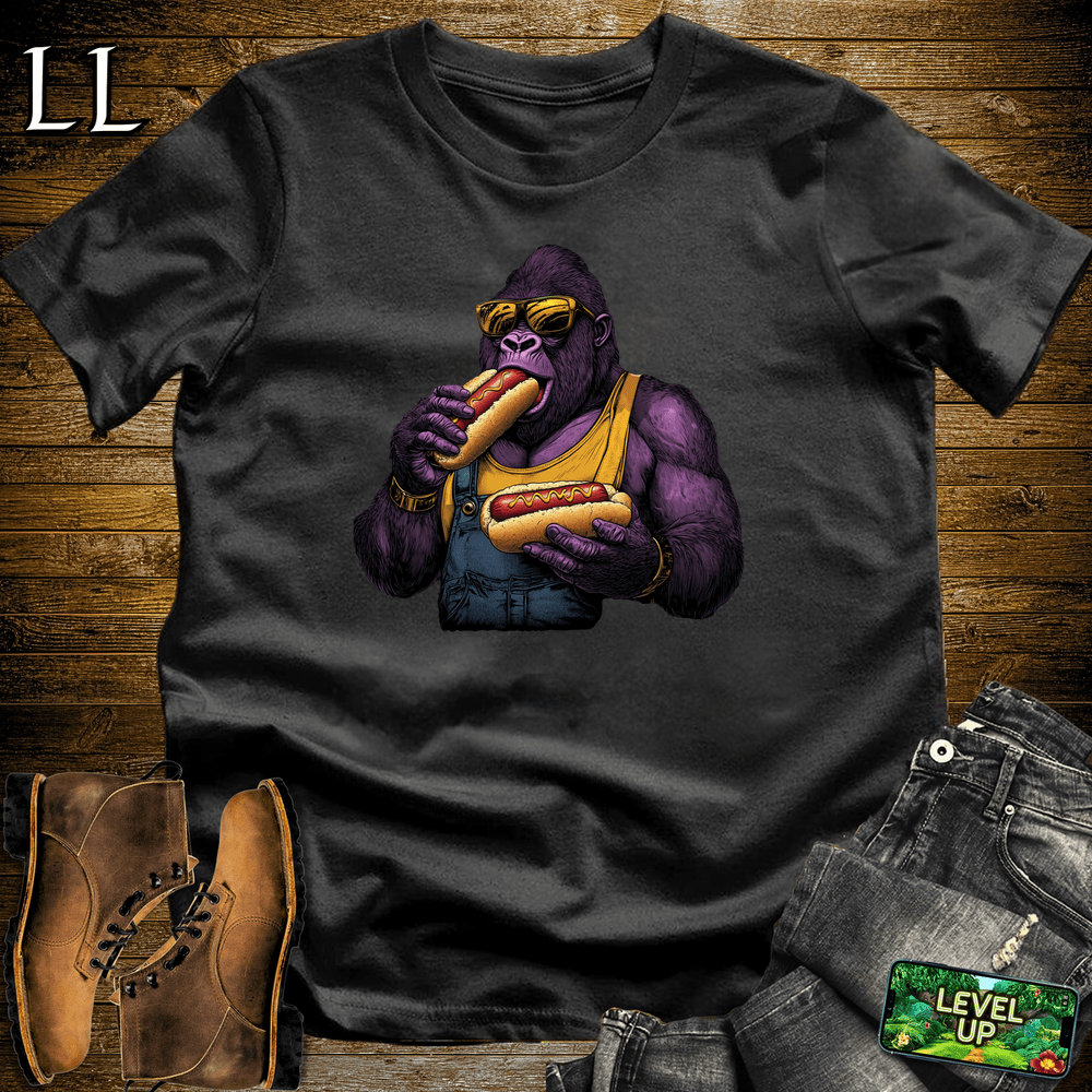 Hot Dog Gorilla Black | Funny Food Lover Shirt