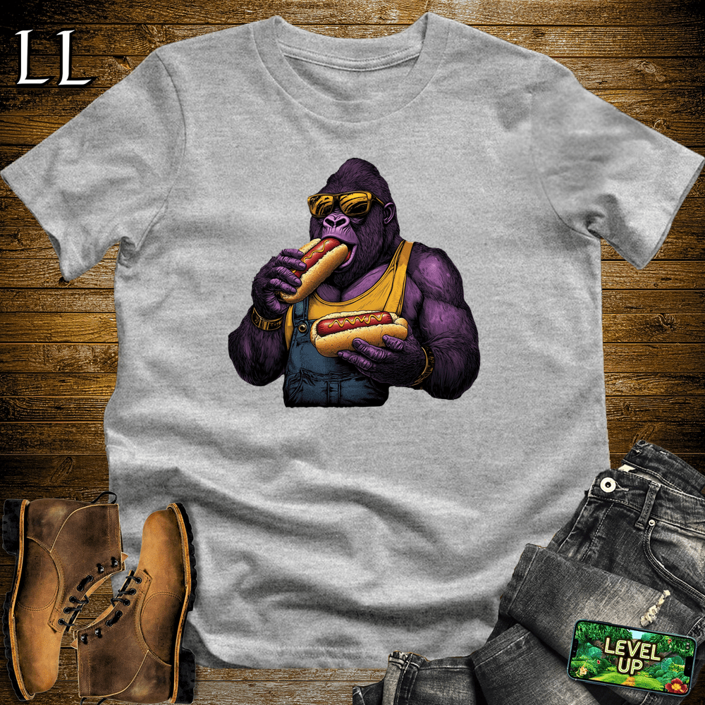 Hot Dog Gorilla Sport Grey | Funny Food Lover Shirt