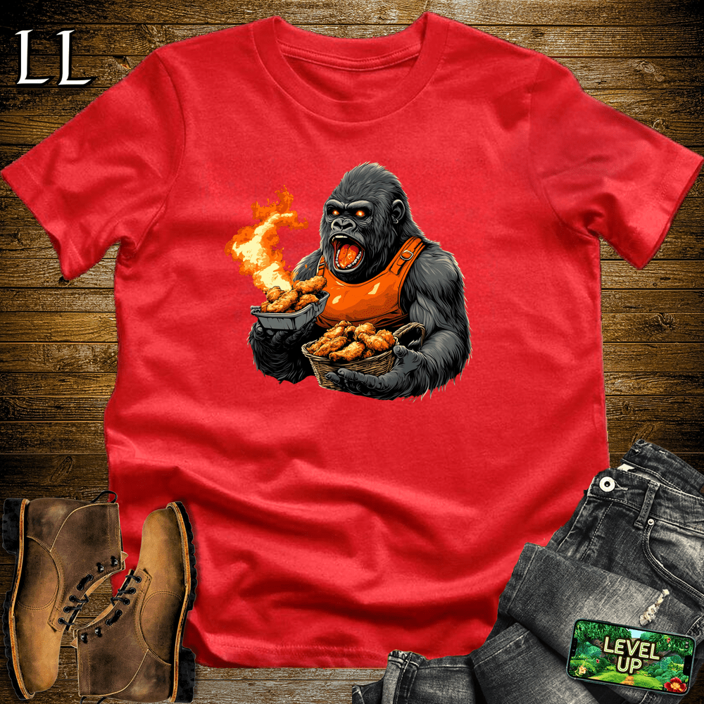 Hot Wings Gorilla Red | Spicy Food Lover Shirt
