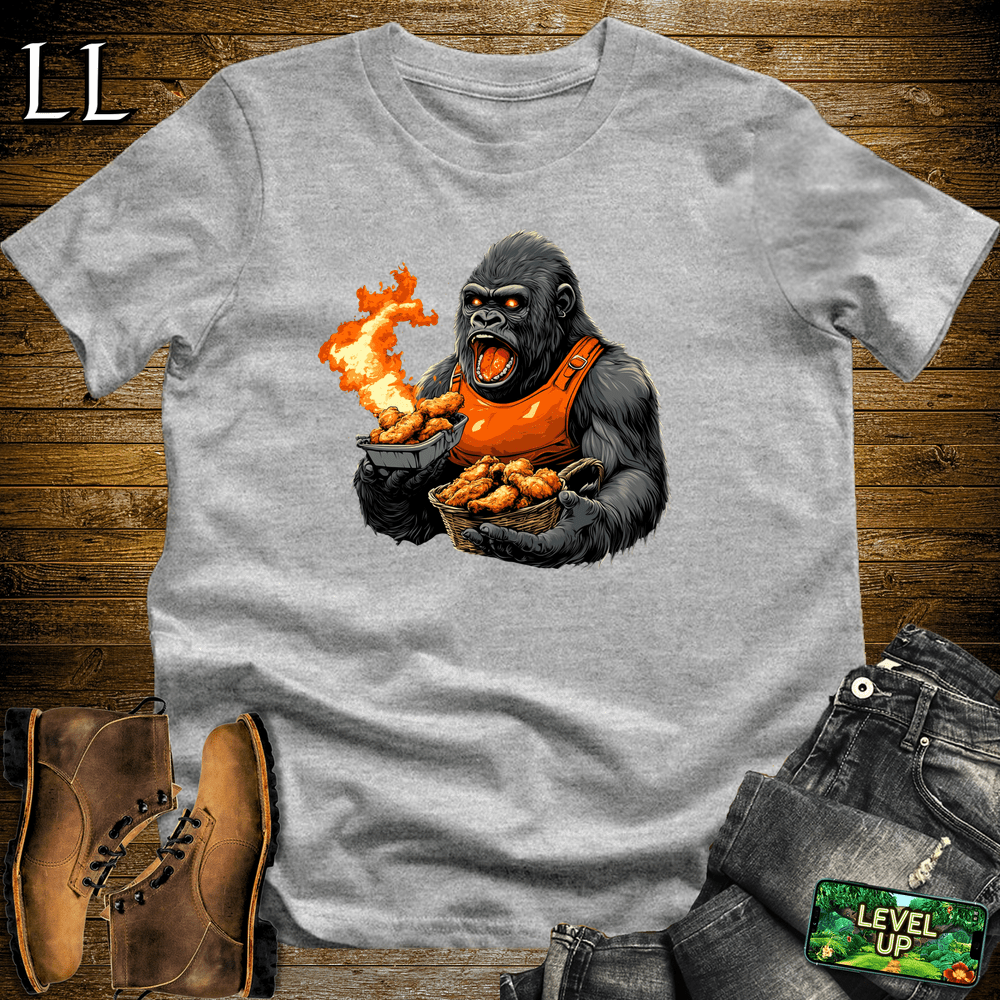 Hot Wings Gorilla Sport Grey | Spicy Food Lover Shirt