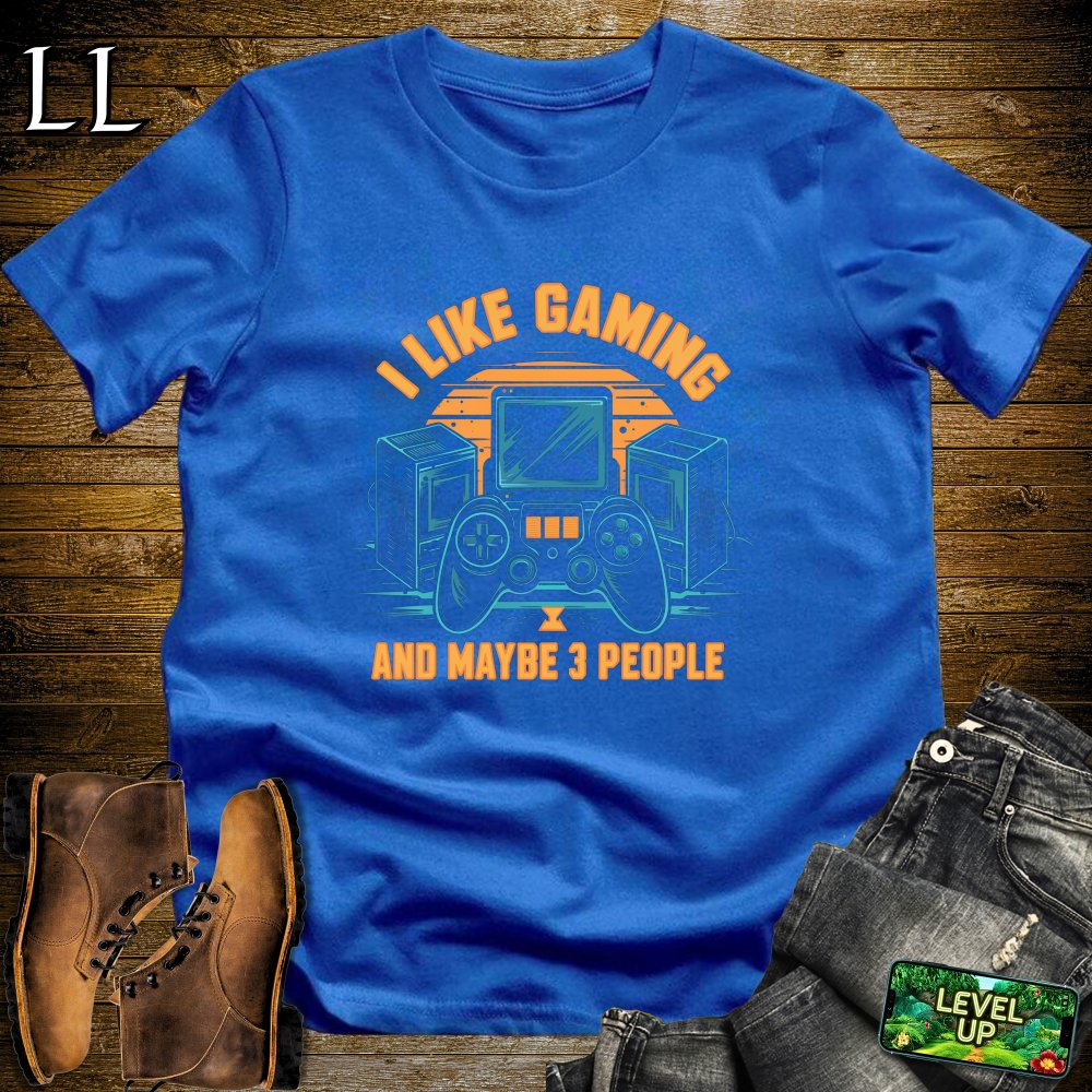 I Like Gaming and Maybe 3 People Softstyle Tee - Royal - LegacyLayers