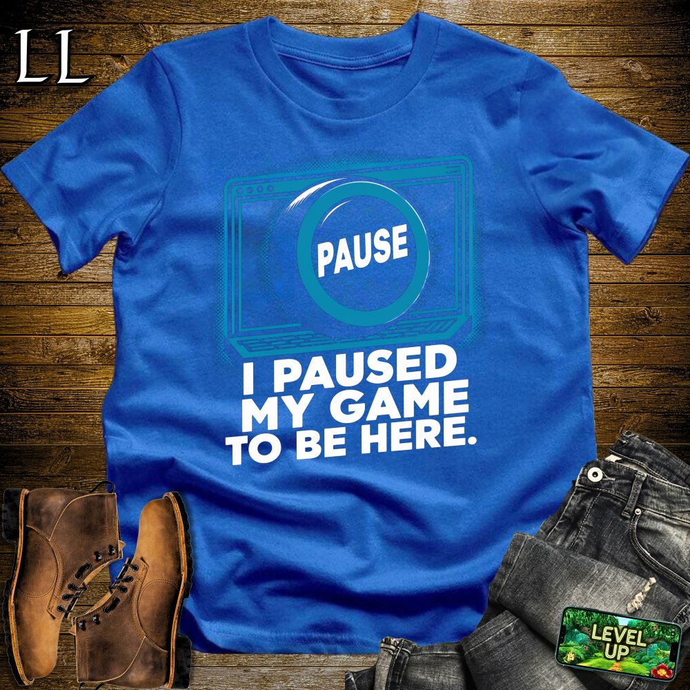 I Paused My Game To Be Here Softstyle Tee - Royal - LegacyLayers