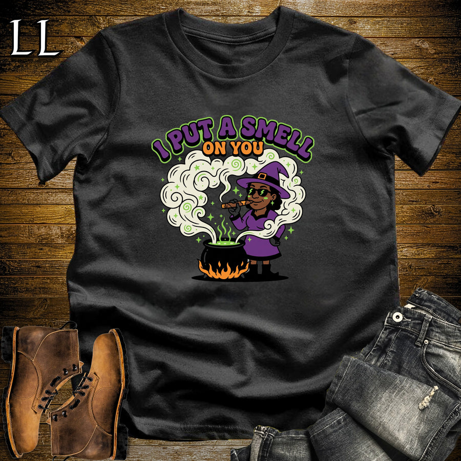 I Put a Smell on You Witch Smoke Spell Cigar Black Woman T-Shirt Black | Witch Smoke Spell Cigar Tee