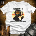 Smoke Cigar and Know Things Softstyle Tee White | Funny Cigar Quote Shirt
