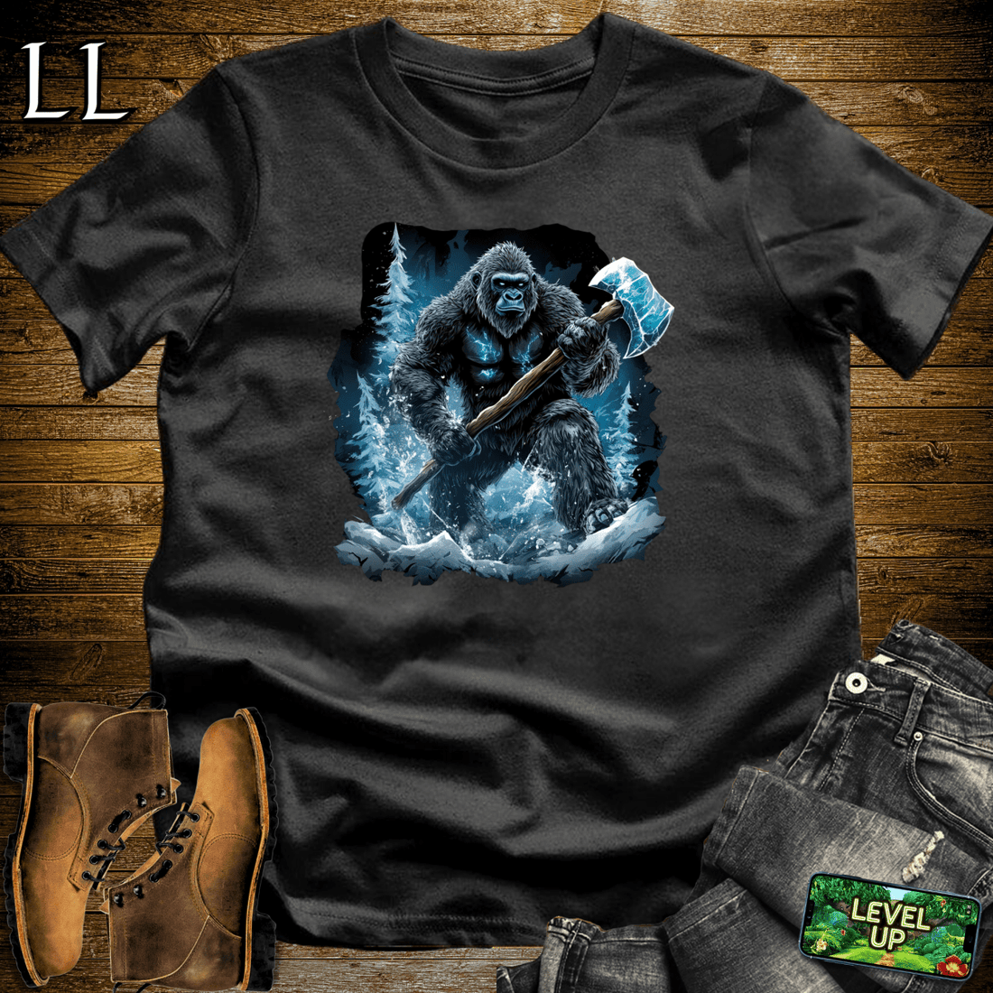Ice Axe Gorilla Softstyle Tee Black | Mountain Shirt