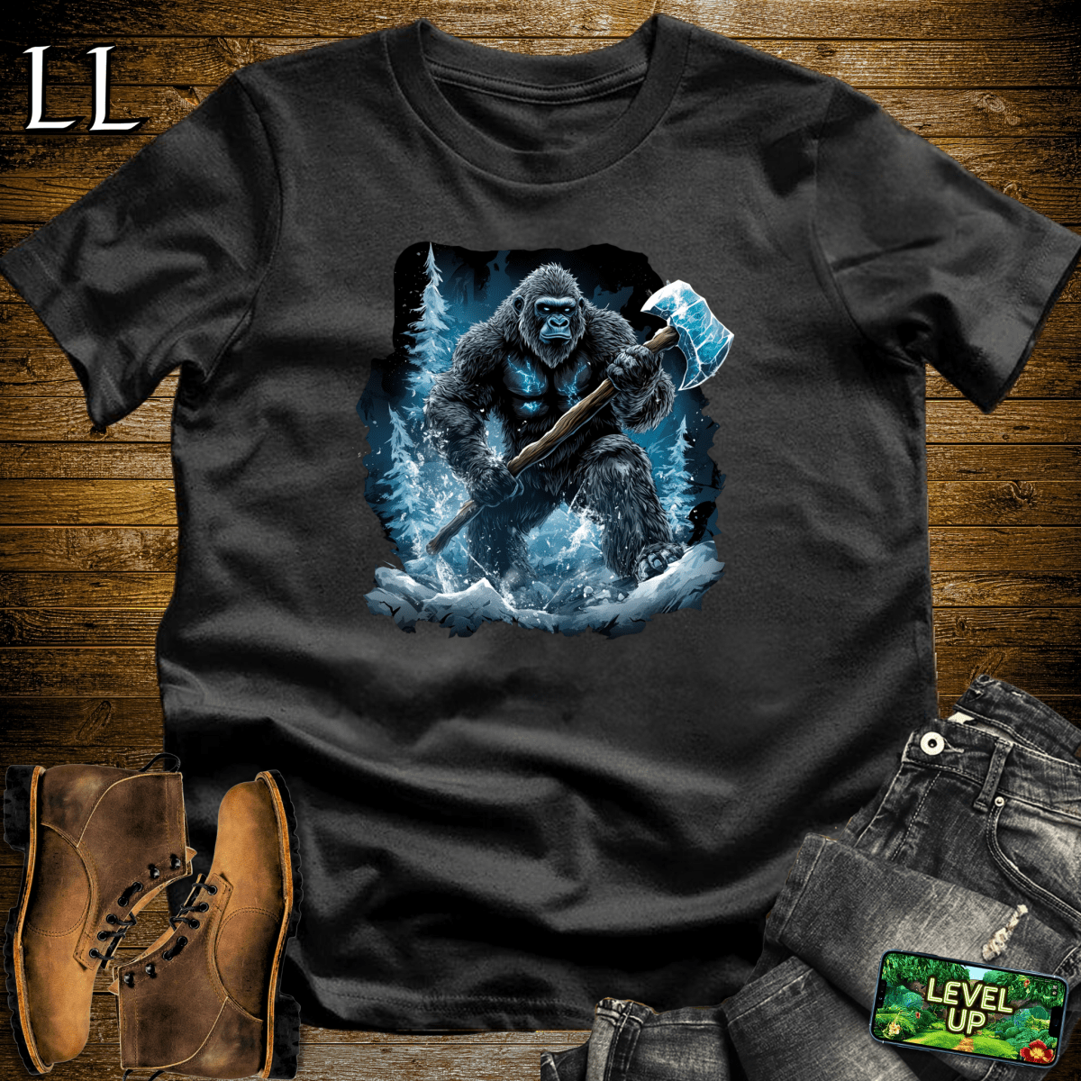 Ice Axe Gorilla Softstyle Tee - Black - LegacyLayers
