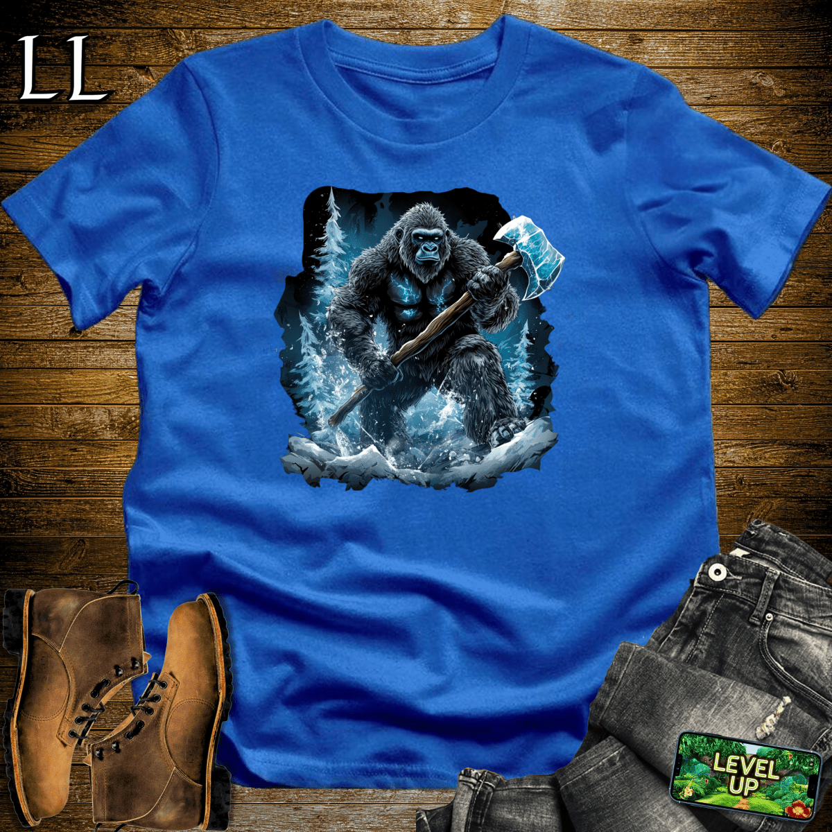 Ice Axe Gorilla Softstyle Tee - Royal - LegacyLayers