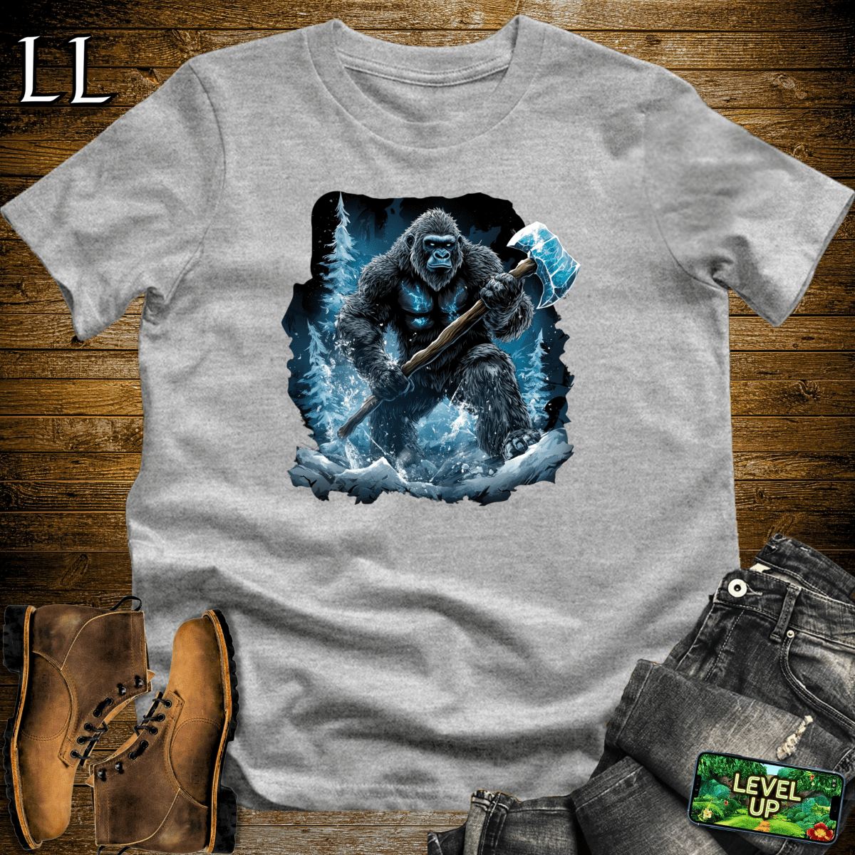 Ice Axe Gorilla Softstyle Tee - Sport Grey - LegacyLayers