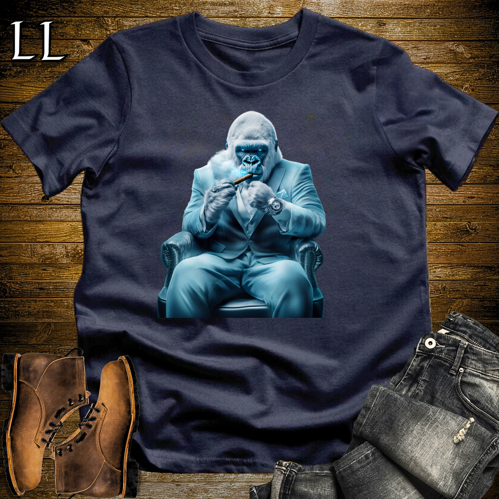 Ice Capo Cigar Gorilla Navy | Gorilla Graphic Tee