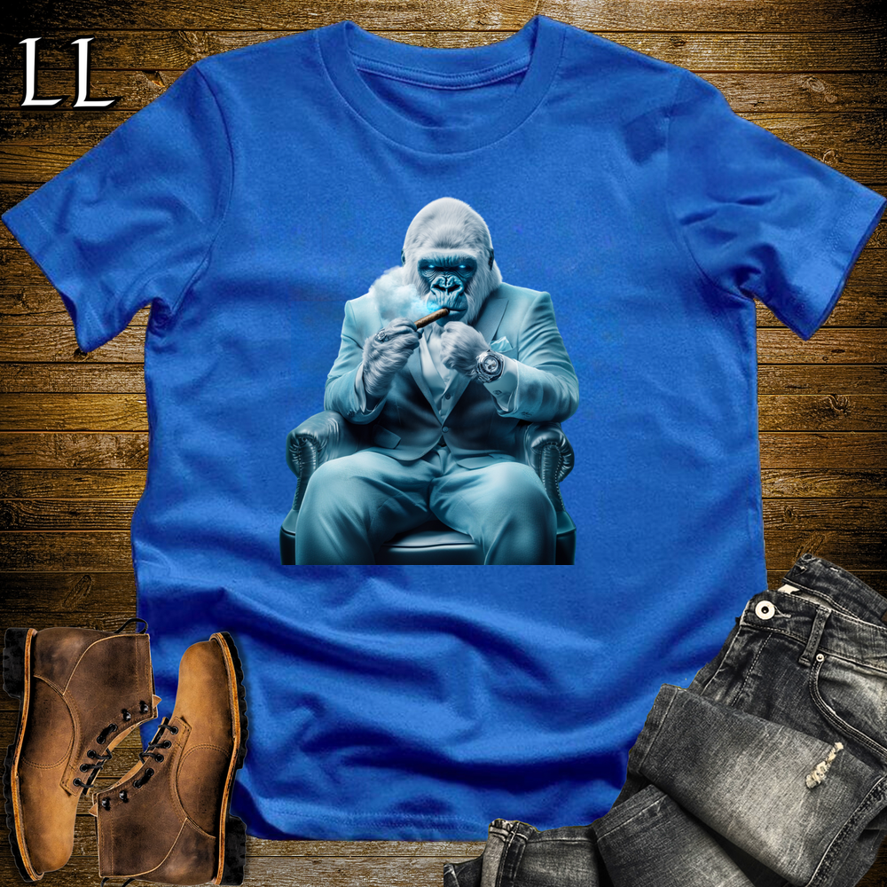 Ice Capo Cigar Gorilla Royal Blue | Gorilla Graphic Tee
