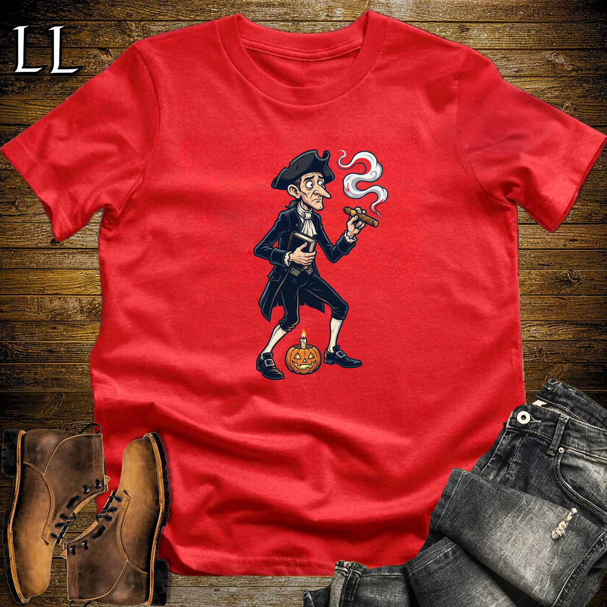 Ichabod Crane Sleepy Hollow Cigar T-Shirt Red | Sleepy Hollow Shirt