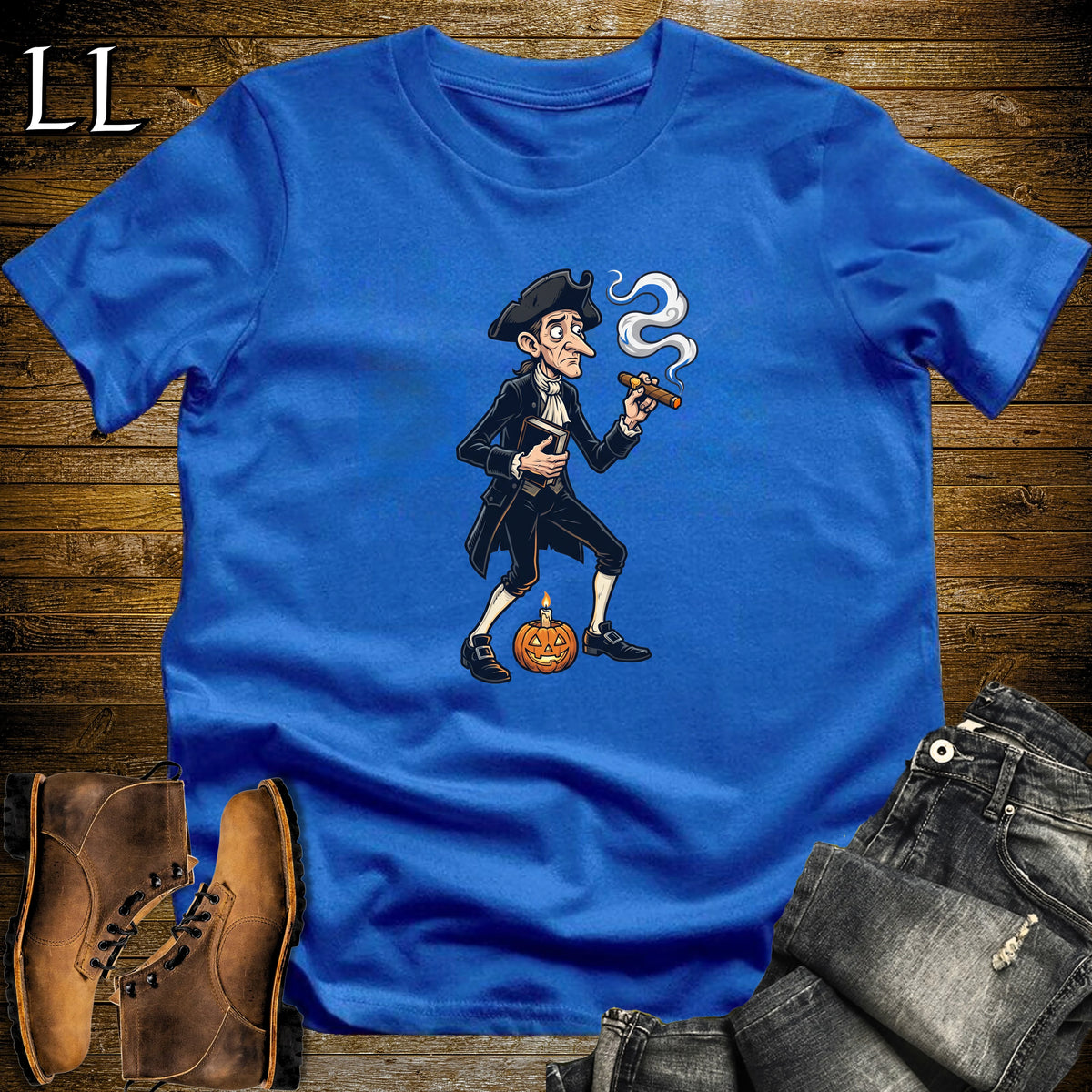 Ichabod Crane Sleepy Hollow Cigar T-Shirt Royal | Sleepy Hollow Shirt