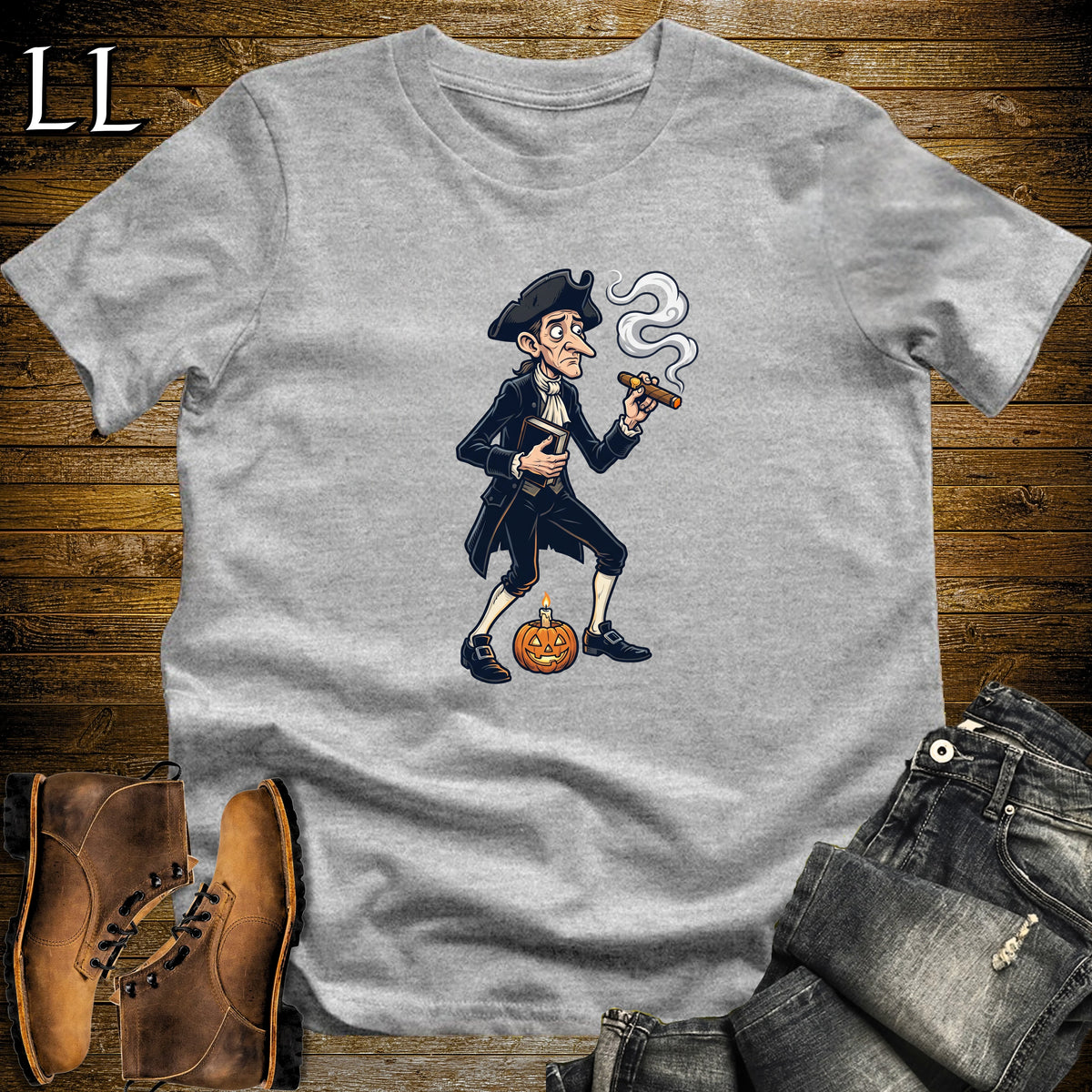 Ichabod Crane Sleepy Hollow Cigar T-Shirt Sport Grey | Sleepy Hollow Shirt