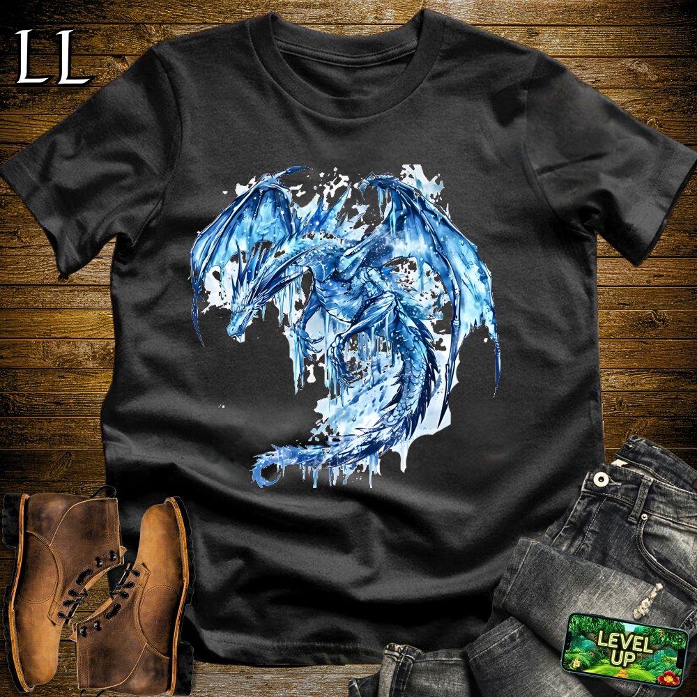 Icicle Dragon Softstyle Tee - Black - LegacyLayers