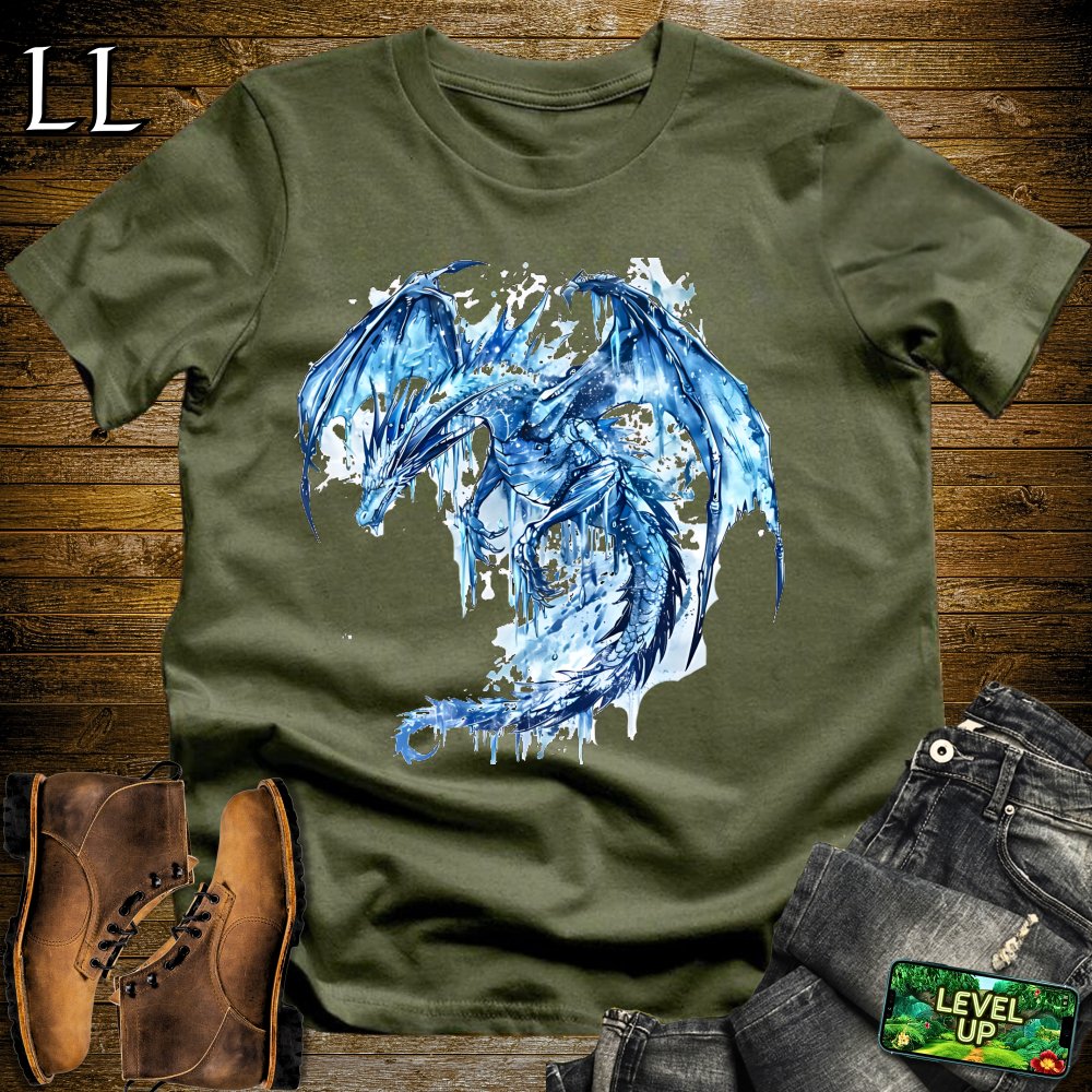 Icicle Dragon Softstyle Tee - Military Green - LegacyLayers