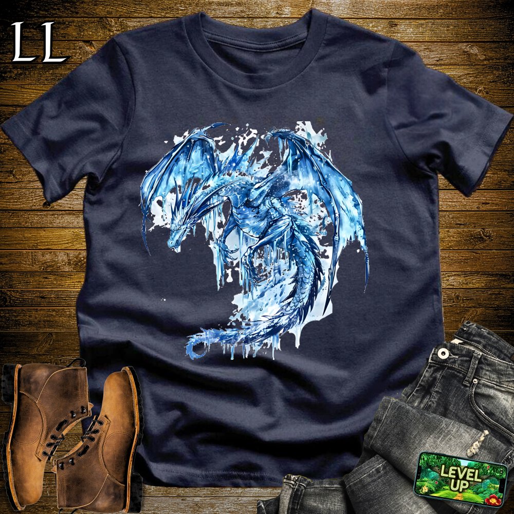 Icicle Dragon Softstyle Tee - Navy - LegacyLayers